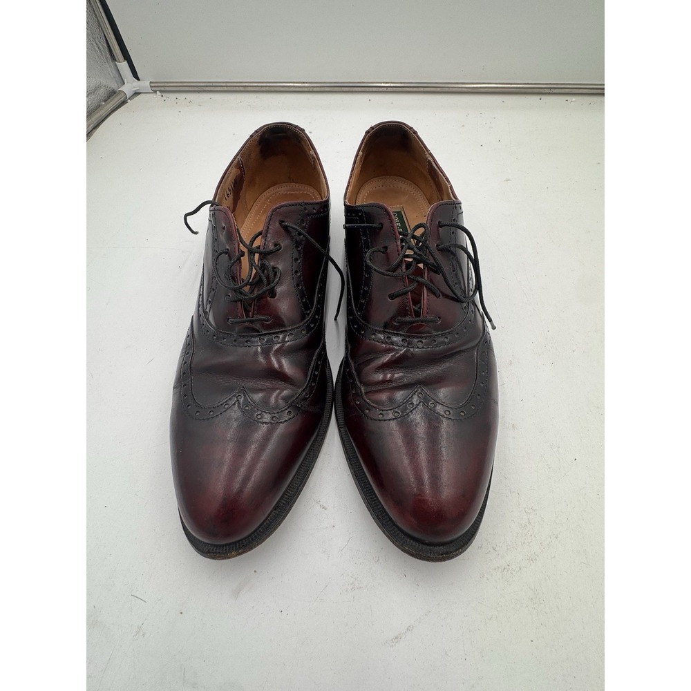 Vtg Cole Haan Wingtip Oxfords Sz 11B Burgundy Leather Dress Shoe Made USA 165144